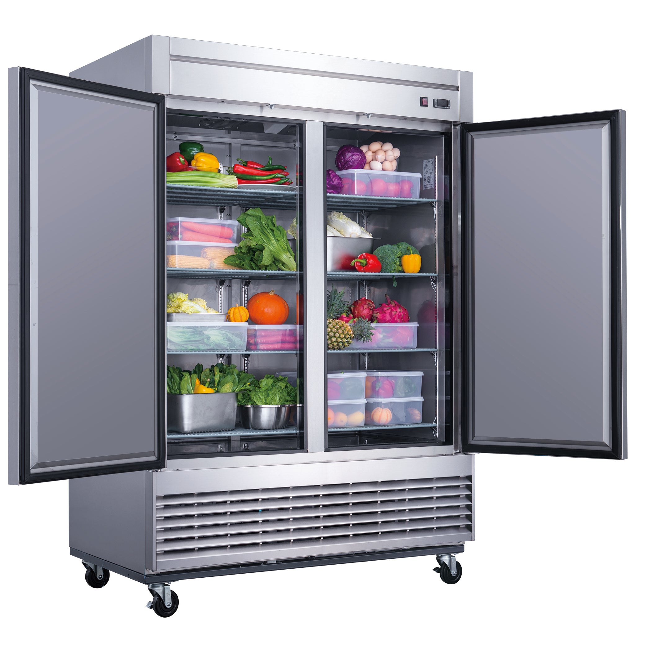 47 Cu Ft 2 Door Economy Reach-In Commercial Cooler Refrigerator 