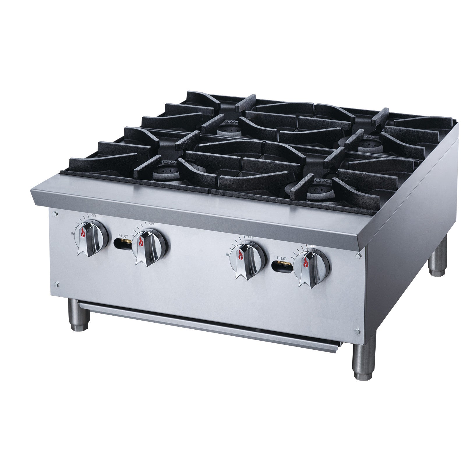 Chef AAA - TCHPA24, Commercial 24" Hot Plate with 4 Burners NG