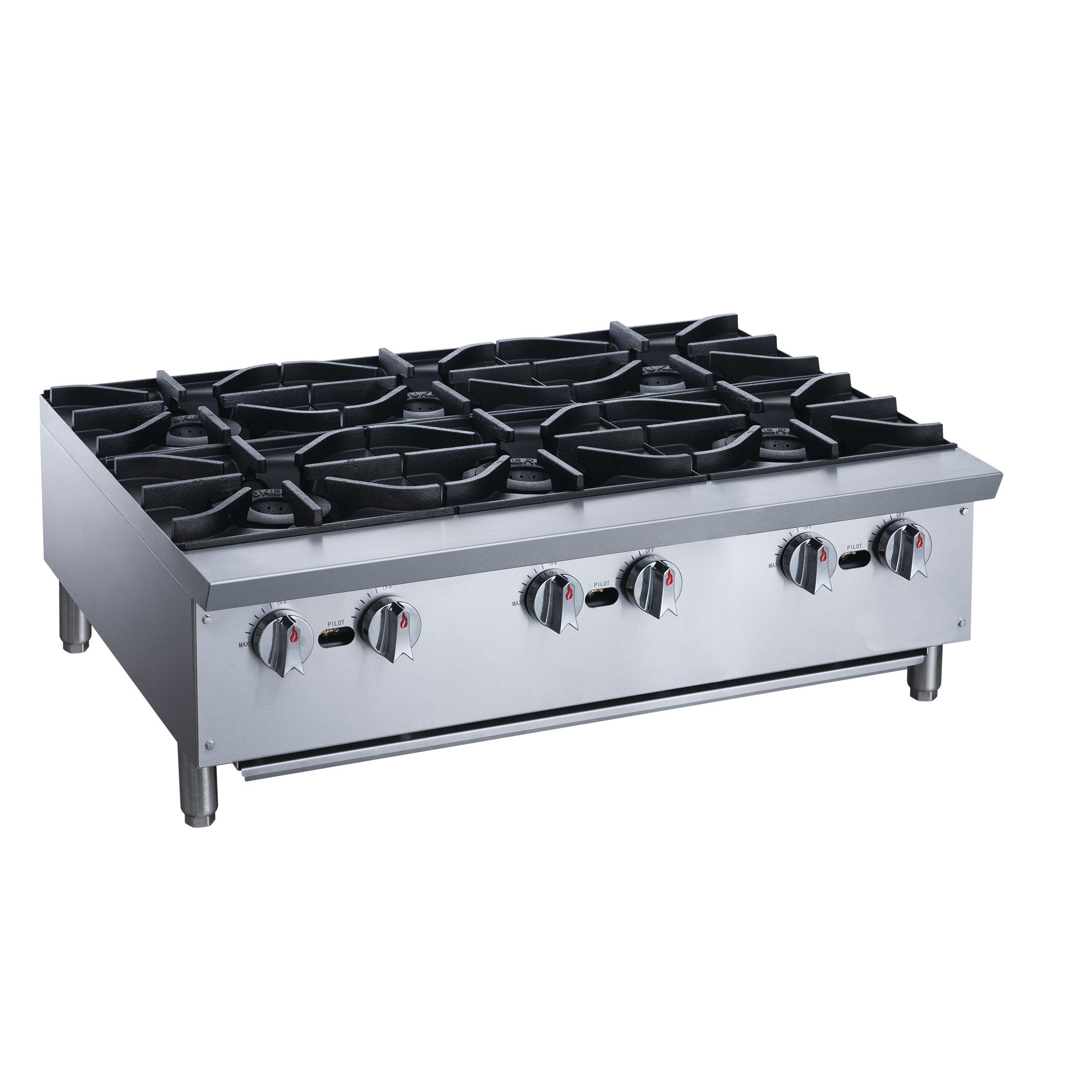 Chef AAA - TCHPA36, Commercial 36" Hot Plate with 6 Burners NG