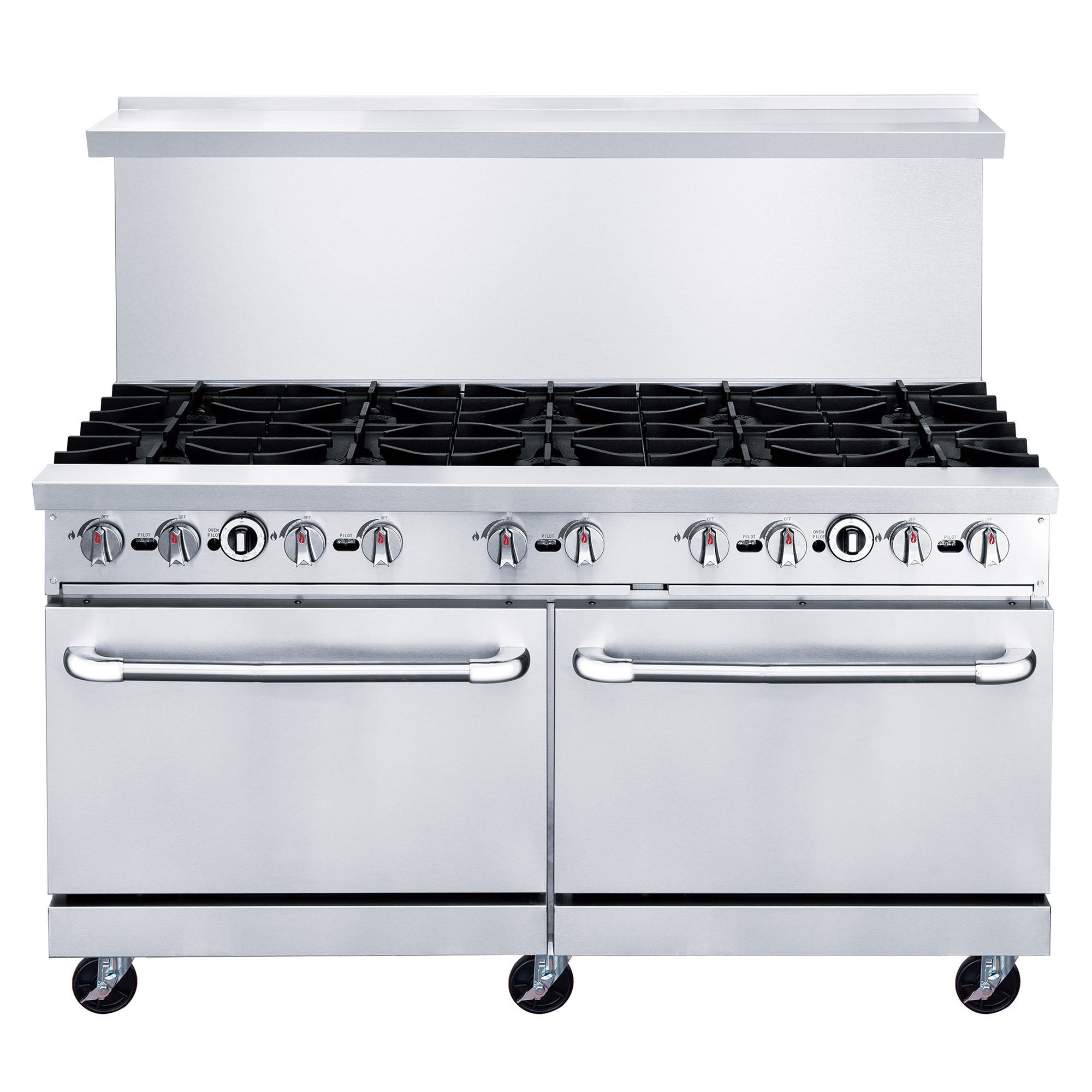 Chef AAA - TCR60-10B-NG, Commercial 60" Oven Range Ten Open Burner Natural Gas