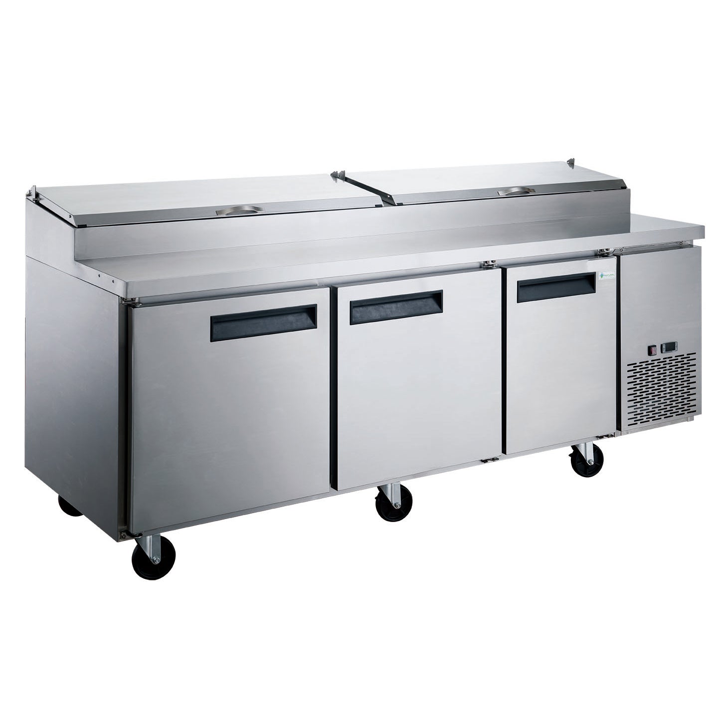 Chef AAA -  TICL3-HC, Commercial 90" Pizza Prep Table Refrigerator 12 Pans 3 Door Stainless Steel 24.8 cu.ft.
