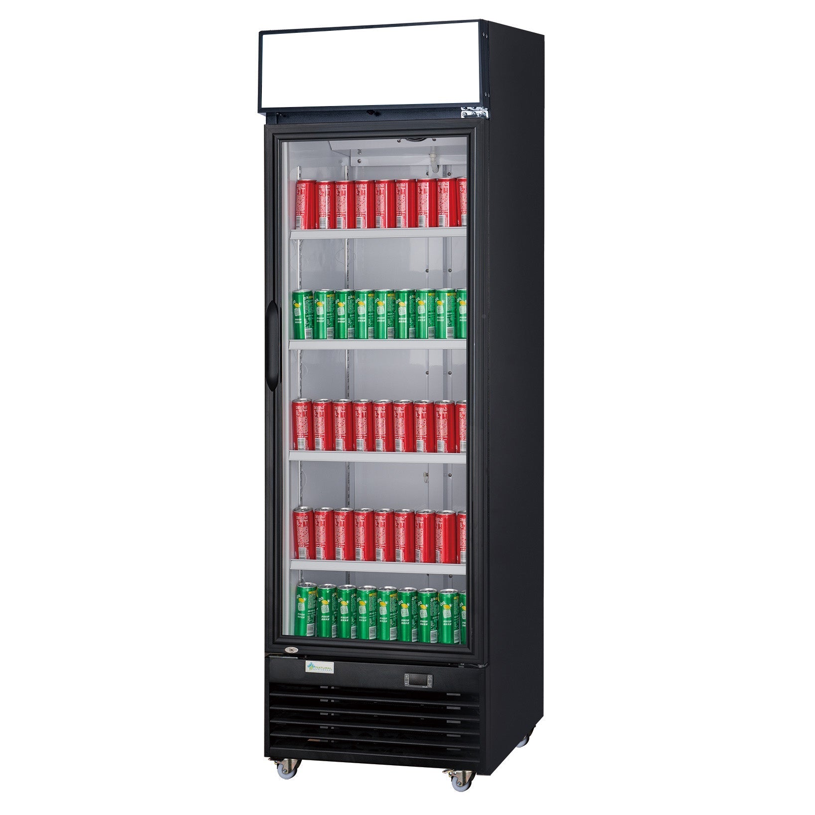 ChefAAA - TSM-15R Commercial Single Glass Swing Door Merchandiser Refrigerator