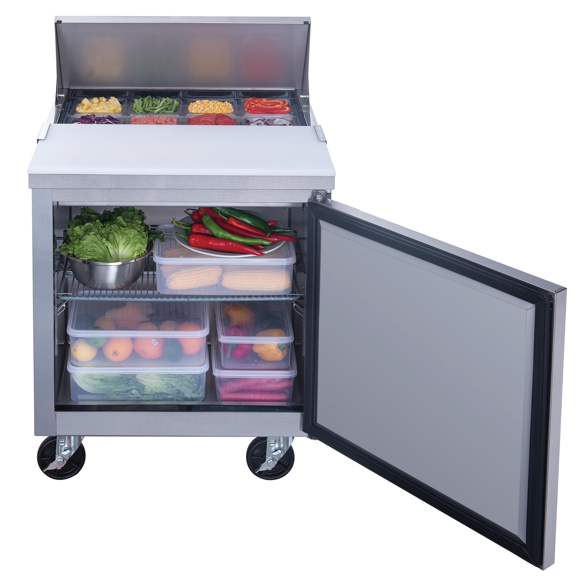Chef AAA - TSP29, Commercial 29" 8 Pan Salad Sandwich Food Prep Table Refrigerator 6.5cu.ft. NSF