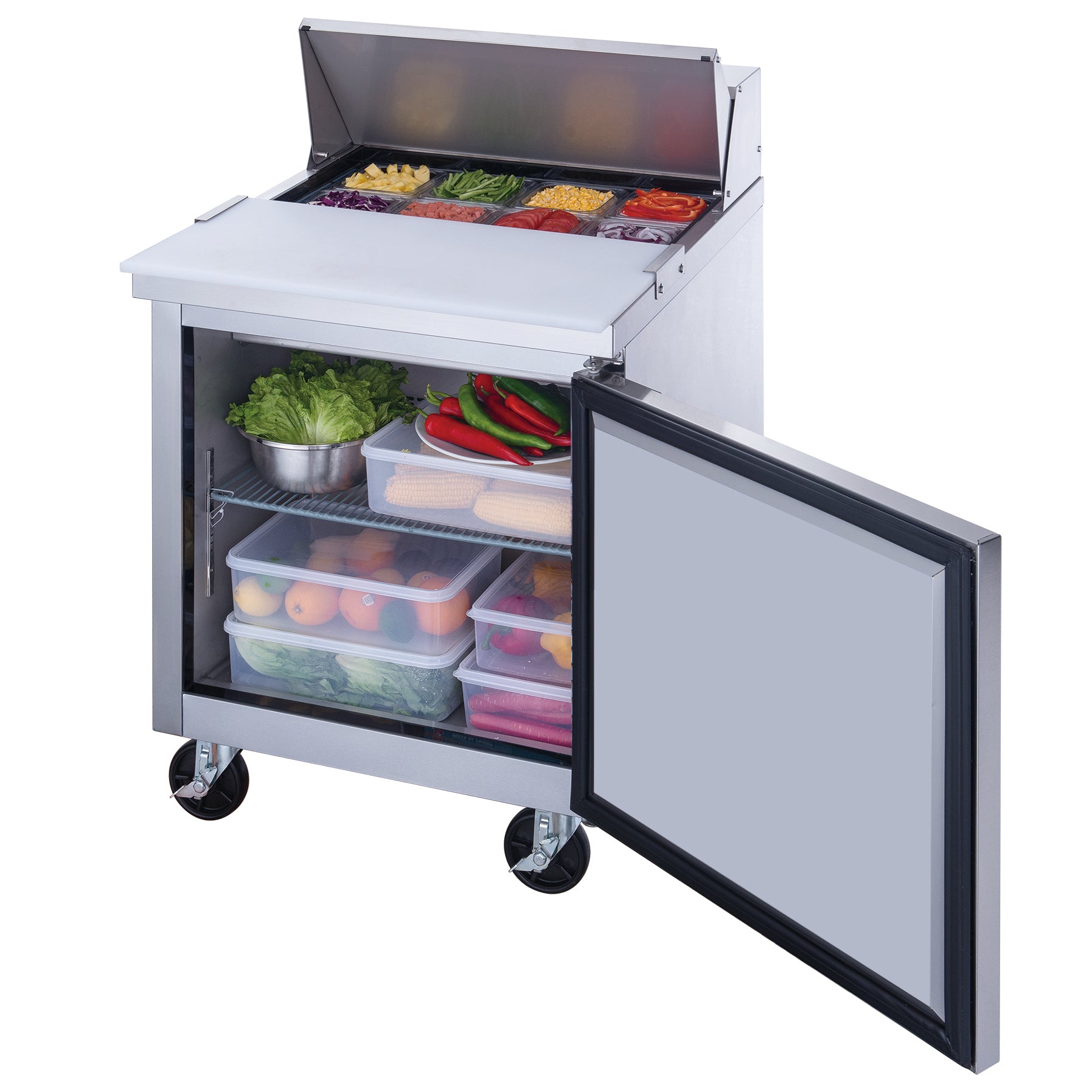 Chef AAA - TSP29, Commercial 29" 8 Pan Salad Sandwich Food Prep Table Refrigerator 6.5cu.ft. NSF