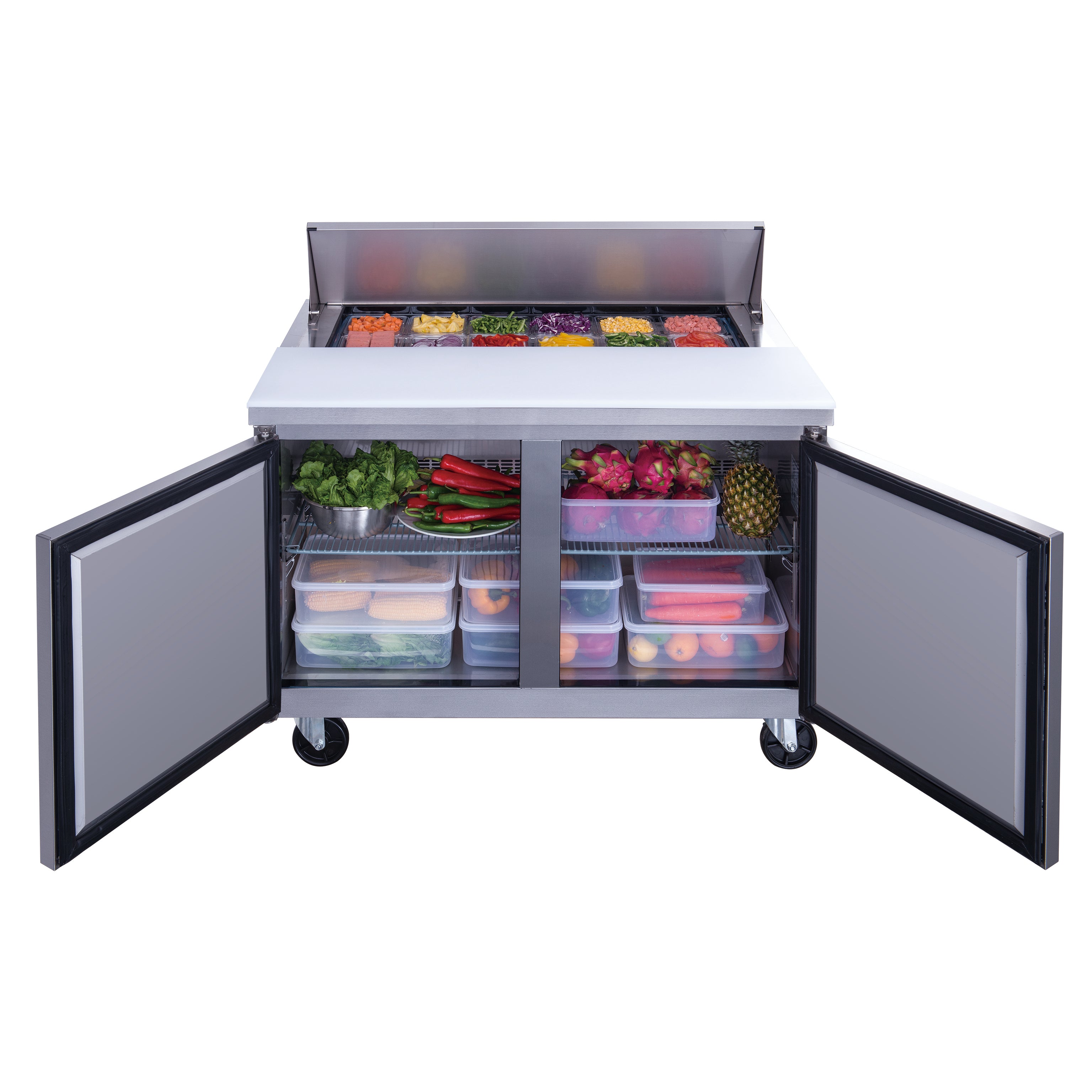 Chef AAA - TSP48, Commercial 48" 12 Pan Salad Sandwich Food Prep Table Refrigerator 11.4cu.ft.