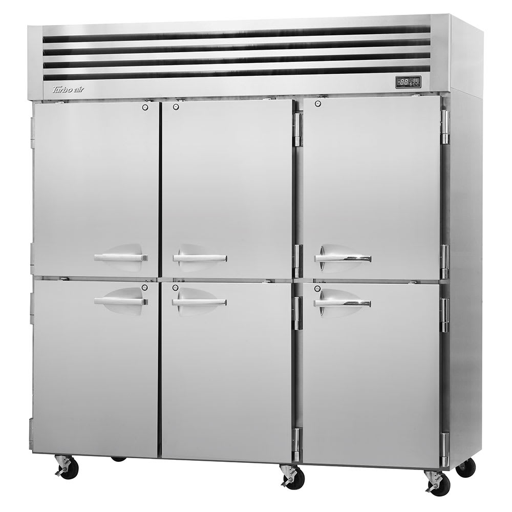 Turbo Air PRO-77-6F-N 78" Three Section Reach In Freezer, (6) Solid Doors, 115v
