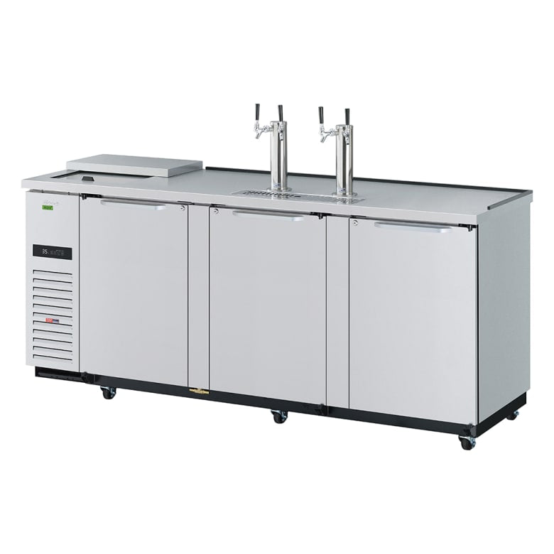 Turbo Air TCB-4SDD-N 90 3/8" Kegerator Beer Dispenser w/ (4) 1/2 Barrel Capacity - (2) Columns, Stainless, 115v