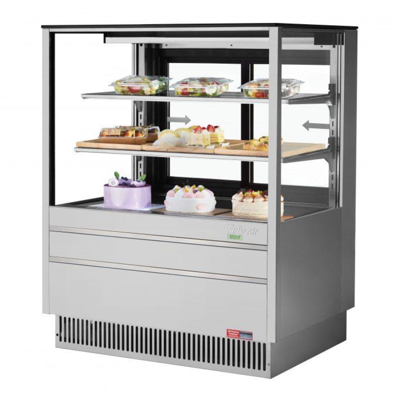 Turbo Air TCGB-36UF-S-N 36 1/2" Full Service Bakery Display Case w/ Straight Glass - (3) Levels, 115v