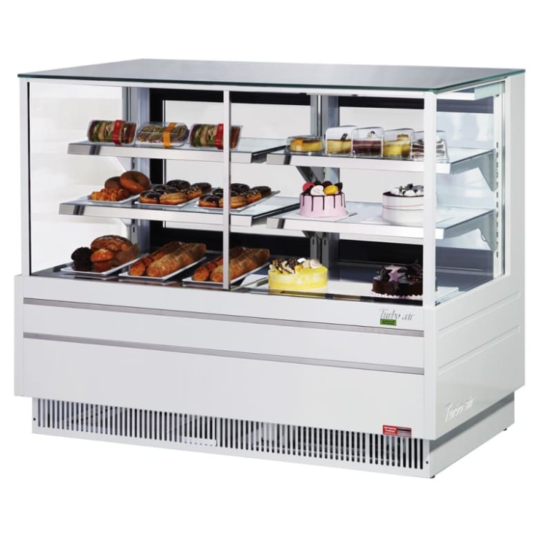 Turbo Air TCGB-60UF-CO-W(B)-N 60 1/2" Full Service Deli Case w/ Straight Glass - (3) Levels, 115v, White