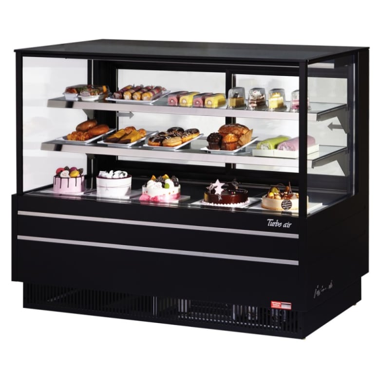 Turbo Air TCGB-60UF-W(B)-N 60 1/2" Full Service Deli Case w/ Straight Glass - (3) Levels, 115v