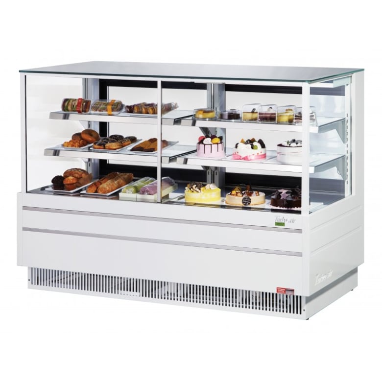 Turbo Air TCGB-72UF-CO-W(B)-N 72 1/2" Full Service Deli Case w/ Straight Glass - (3) Levels, 115v, White