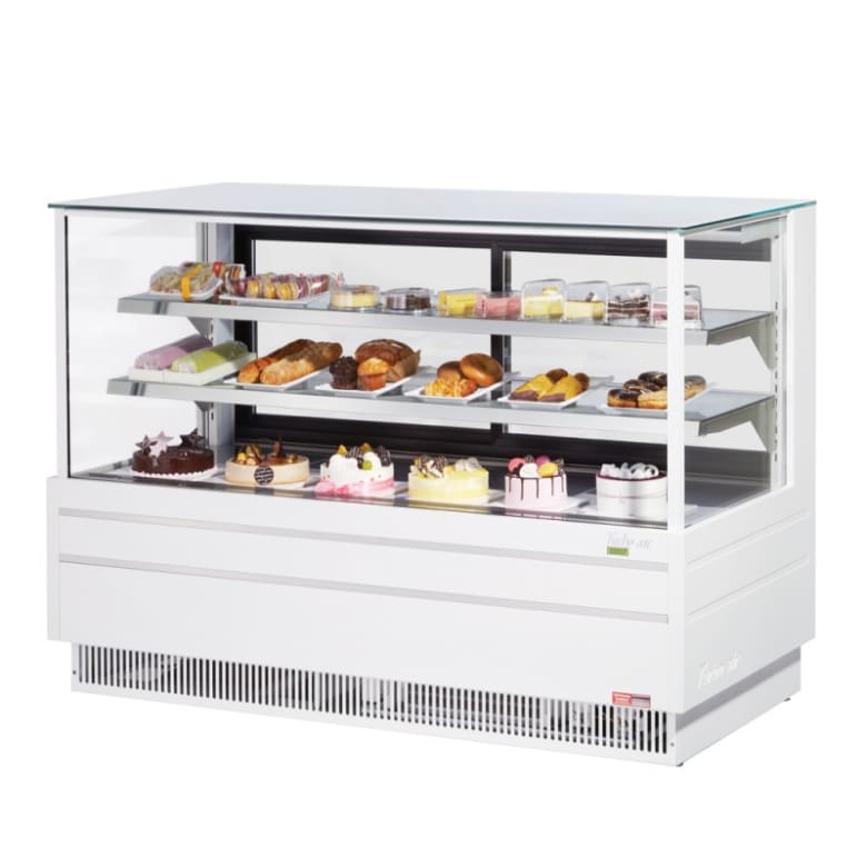 Turbo Air TCGB-72UF-W(B)-N 72 1/2" Full Service Deli Case w/ Straight Glass - (3) Levels, 115v, White