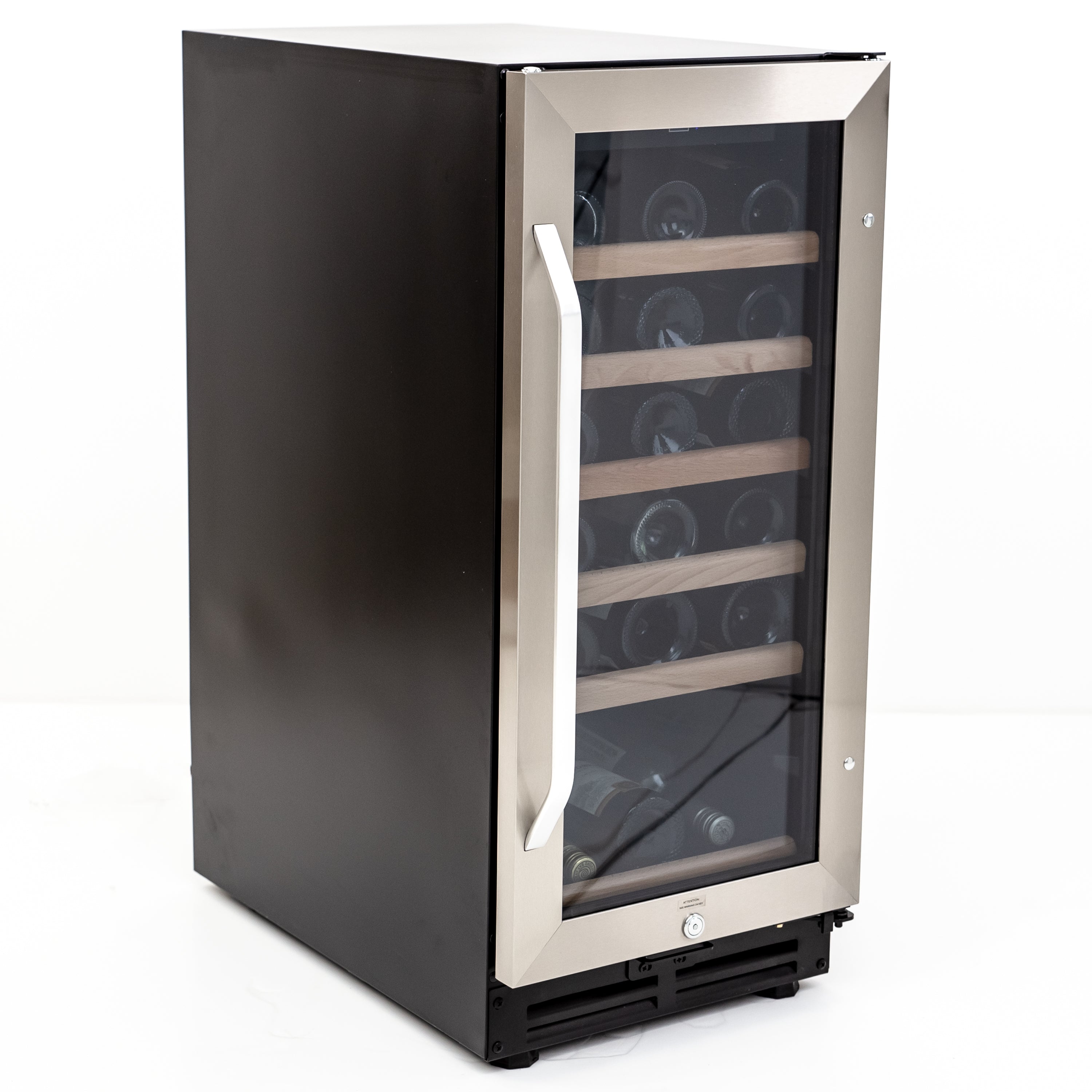 Avanti - WC3015S3S, Avanti Wine Cooler with Wood Accent Shelving, 30 Bottle Capacity, in Stainless Steel