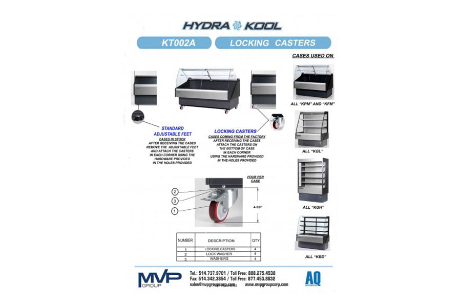 Hydra Kool - KT002A, Locking Casters