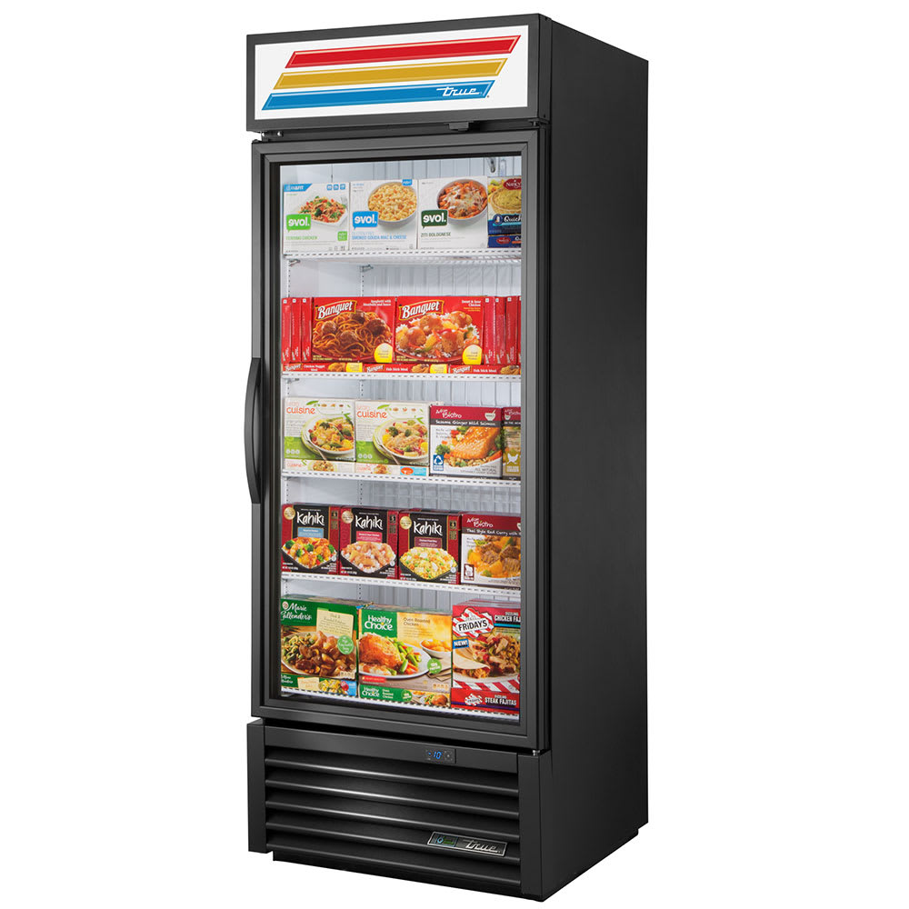 True GDM-26F-HST-HC~TSL01 30" One Section Display Freezer w/ Swing Door - Bottom Mount Compressor, Black, 115v