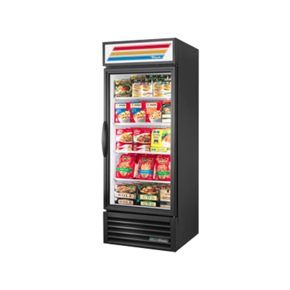 True GDM-26F-HC~TSL01 BLK/LH 30" One Section Display Freezer w/ Swing Door - Bottom Mount Compressor, Black, 115v