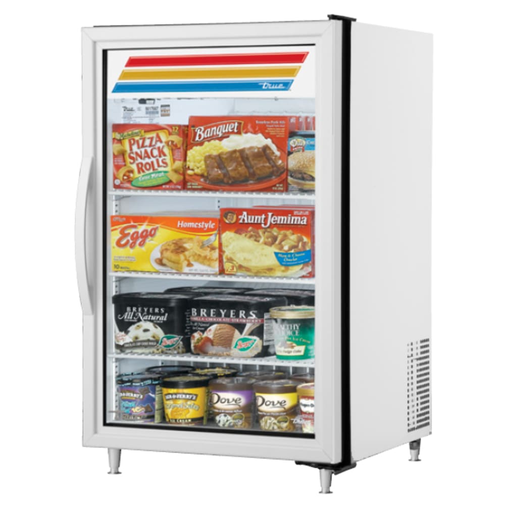 True GDM-07F-HC~TSL01 24 1/8" One Section Display Freezer w/ Swing Door - Rear Mount Compressor, White, 115v