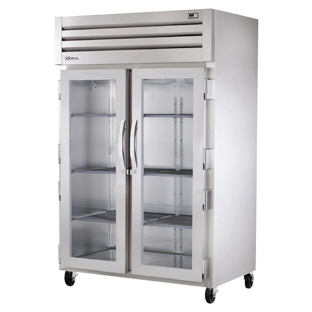 True STA2R-2G-HC 52 3/5" Two Section Reach In Refrigerator, (2) Left/Right Hinge Glass Doors, 115v