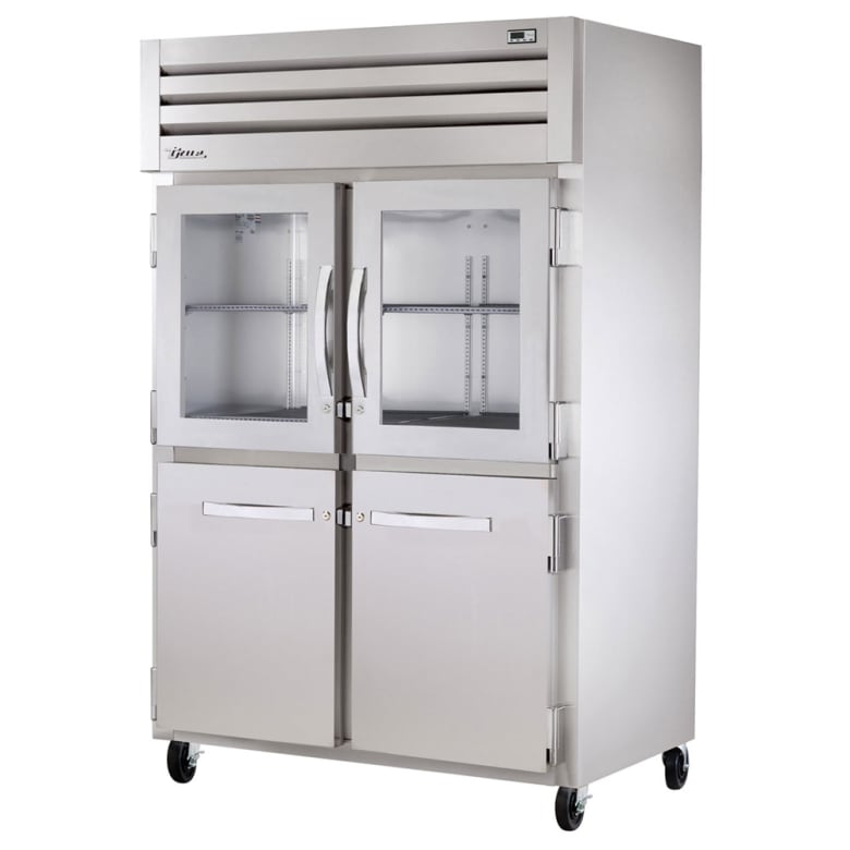 True STG2R-2HG/2HS-HC 52 3/5" Two Section Reach In Refrigerator, (2) Glass Doors, (2) Solid Doors, Left/Right Hinge, 115v