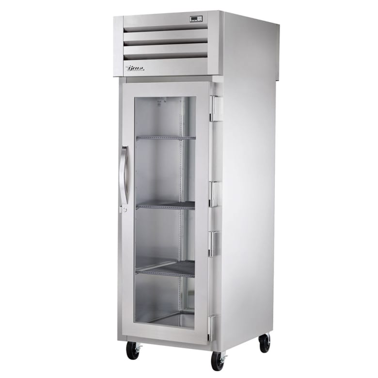 True STR1RPT-1G-1S-HC 27 1/2" One Section Pass Thru Refrigerator, (1) Right Hinge Glass Door, 115v