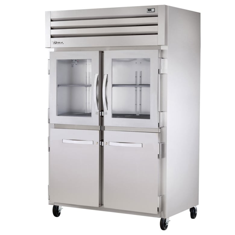 True STR2R-2HG/2HS-HC 52 3/5" Two Section Reach In Refrigerator, (2) Glass Doors, (2) Solid Doors, Left/Right Hinge, 115v