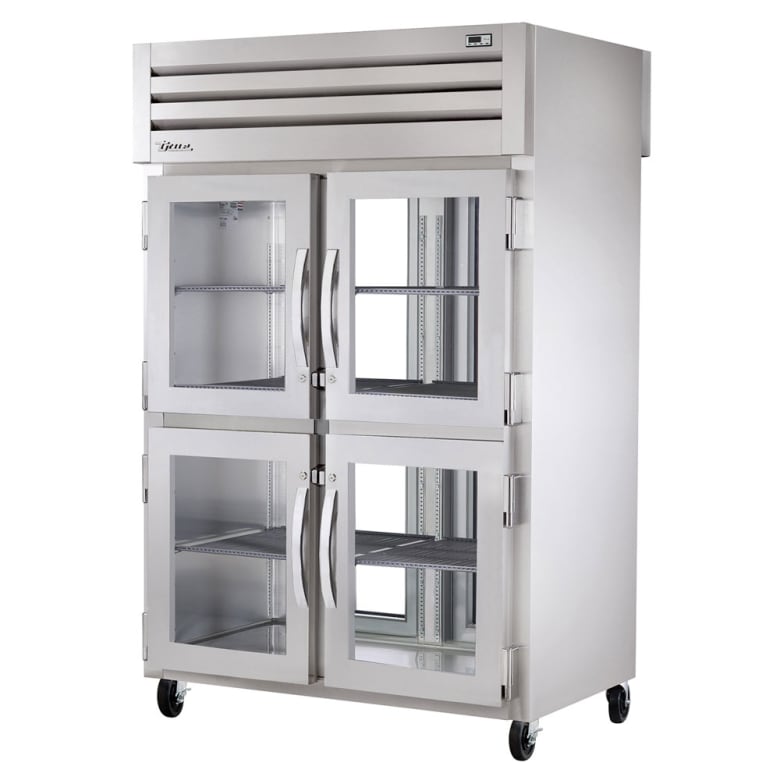 True STR2RPT-4HG-2G-HC 52 3/5" Two Section Pass Thru Refrigerator, (4) Left/Right Hinge Glass Doors, 115v