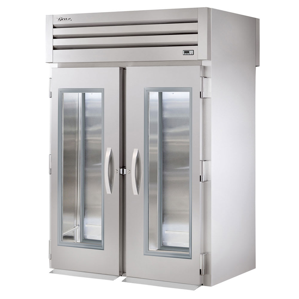 True STR2RRI-2G, Commercial 68" Two Section Roll In Refrigerator, (2) Left/Right Hinge Glass Doors