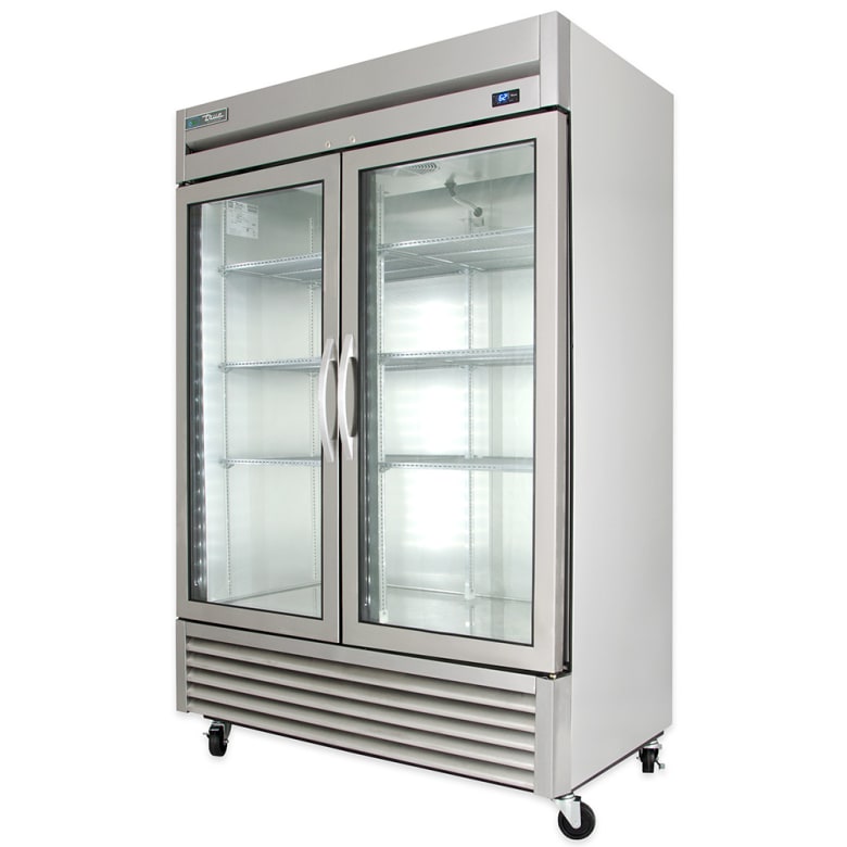True T-49G-HC~FGD01 54" Two Section Reach In Refrigerator, (2) Left/Right Hinge Glass Doors, 115v