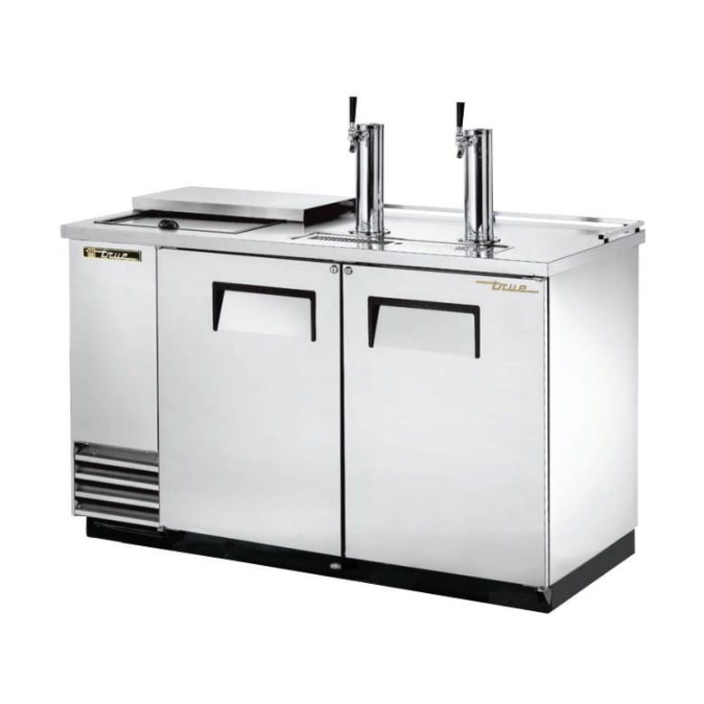 True TDD-2CT-S-HC 59" Kegerator Beer Dispenser w/ (2) Keg Capacity - (2) Columns, Stainless, 115v