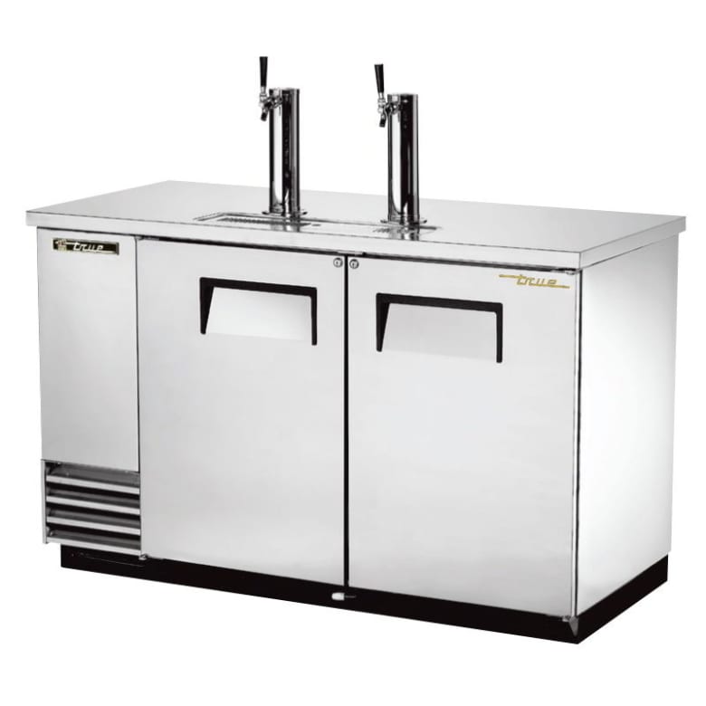 True TDD-2-S-HC 59" Kegerator Beer Dispenser w/ (2) Keg Capacity - (2) Columns, Stainless, 115v