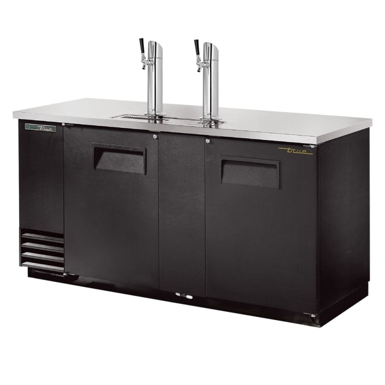 True TDD-3-HC 69" Kegerator Beer Dispenser w/ (3) Keg Capacity - (2) Columns, Black, 115v