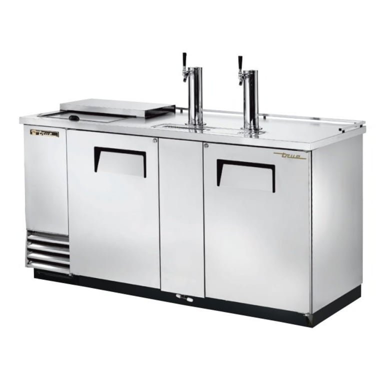 True TDD-3CT-S-HC 69" Kegerator Beer Dispenser w/ (3) Keg Capacity - (2) Columns, Stainless, 115v