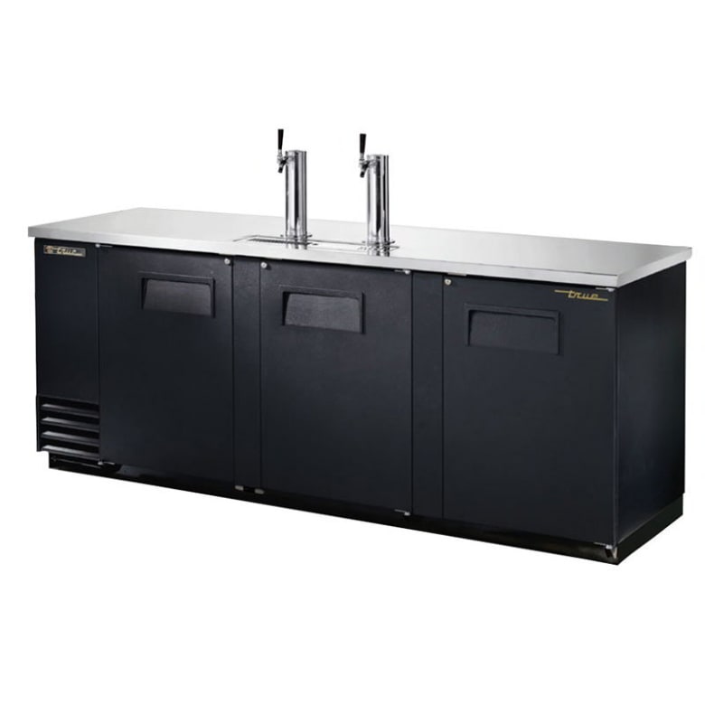 True TDD-4-HC 90" Kegerator Beer Dispenser w/ (4) Keg Capacity - (2) Columns, Black, 115v