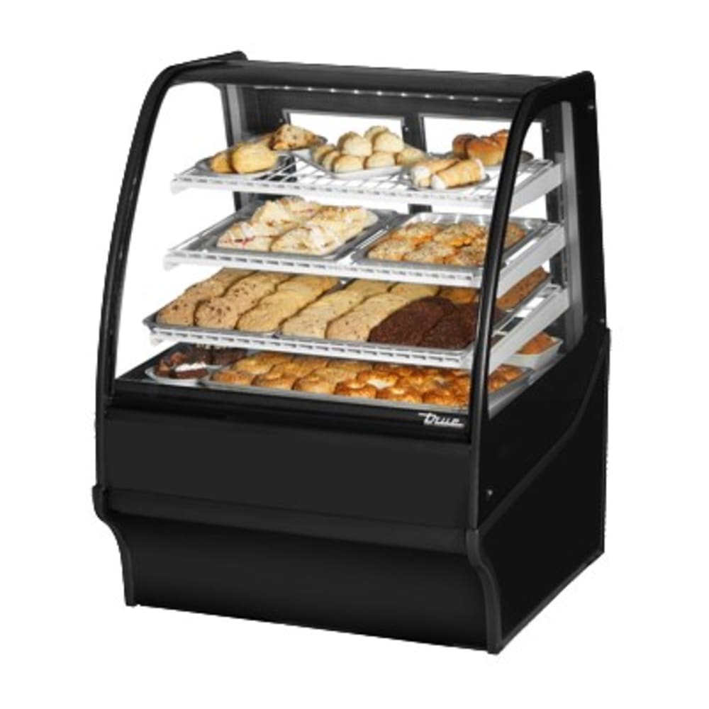 True TDM-DC-36-GE/GE-S-S 36 1/4" Full Service Dry Bakery Case w/ Curved Glass - (4) Levels, 115v