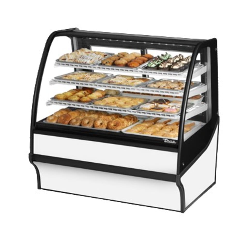 True TDM-DC-48-GE/GE-S-W 48 1/4" Full Service Dry Bakery Case w/ Curved Glass - (4) Levels, 115v