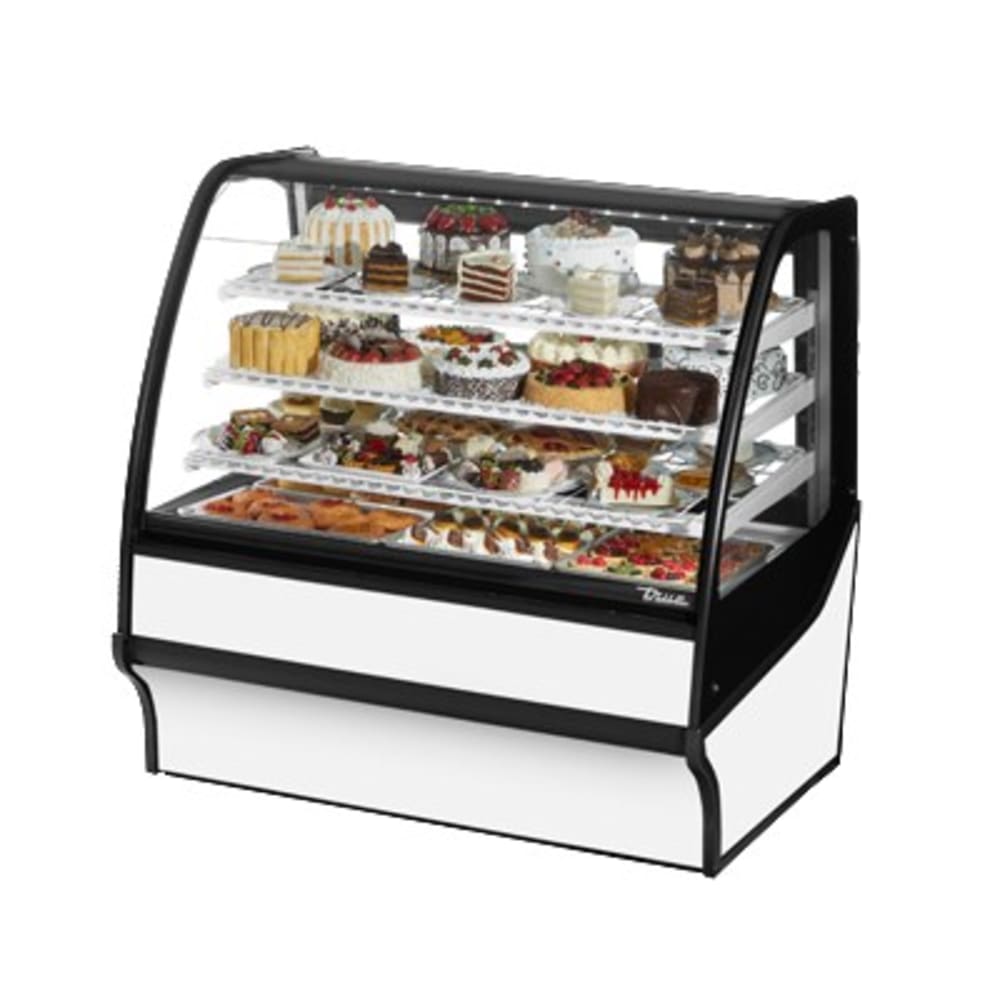 True TDM-R-48-GE/GE-S-W 48 1/4" Full Service Bakery Case w/ Curved Glass - (4) Levels, 115v