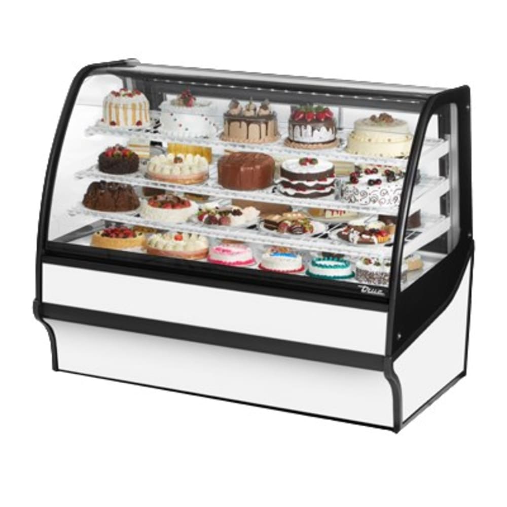 True TDM-R-59-GE/GE-S-W 59 1/4" Full Service Bakery Case w/ Curved Glass - (4) Levels, 115v