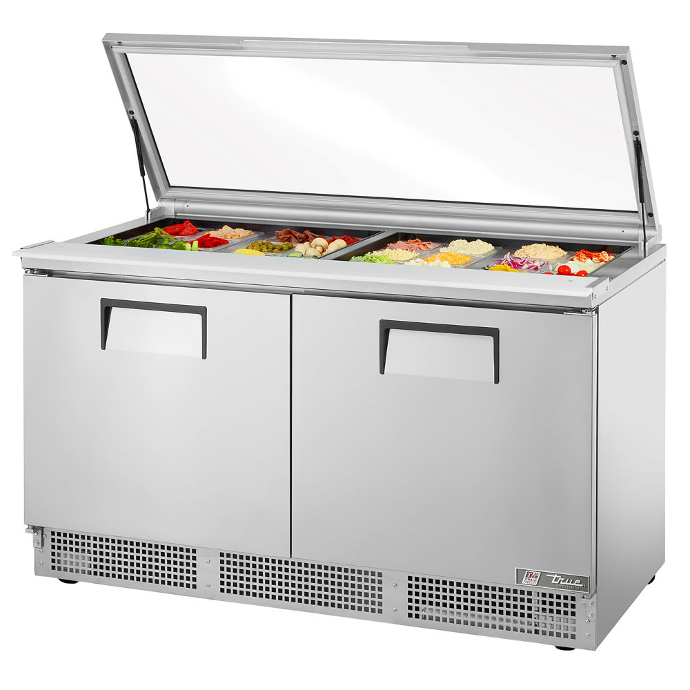 True TFP-64-24M-FGLID, Commercial 64" Sandwich/Salad Prep Table w/ Refrigerated Base, 115v
