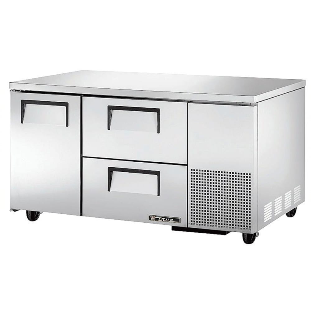 True TUC-60-32D-2-HC 60" W Undercounter Refrigerator w/ (2) Sections, (2) Drawers & (1) Door, 115v