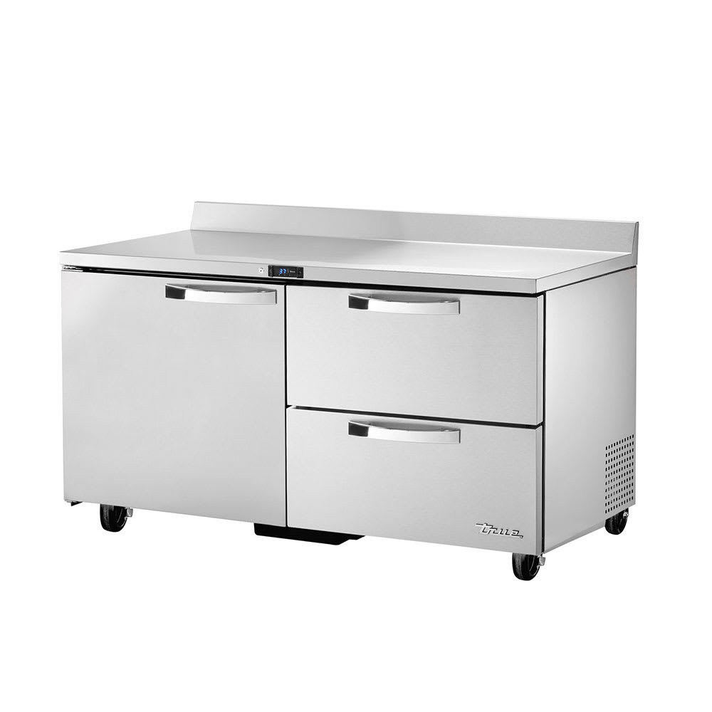 True TWT-60D-2-HC~SPEC3 60" Worktop Refrigerator w/ (2) Sections, (1) Door & (2) Drawers, 115v