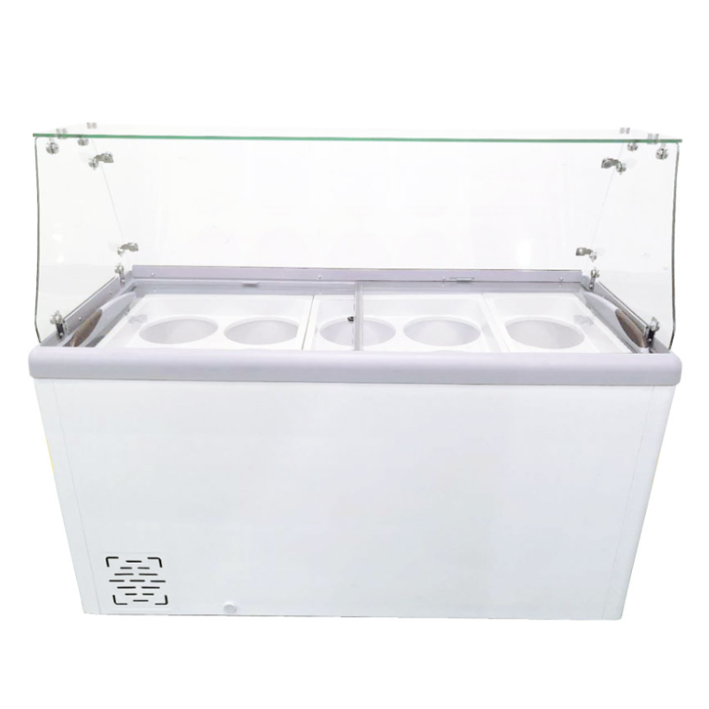 60-inch Ice Cream Dipping Freezer with Flat Sneeze Guard_1