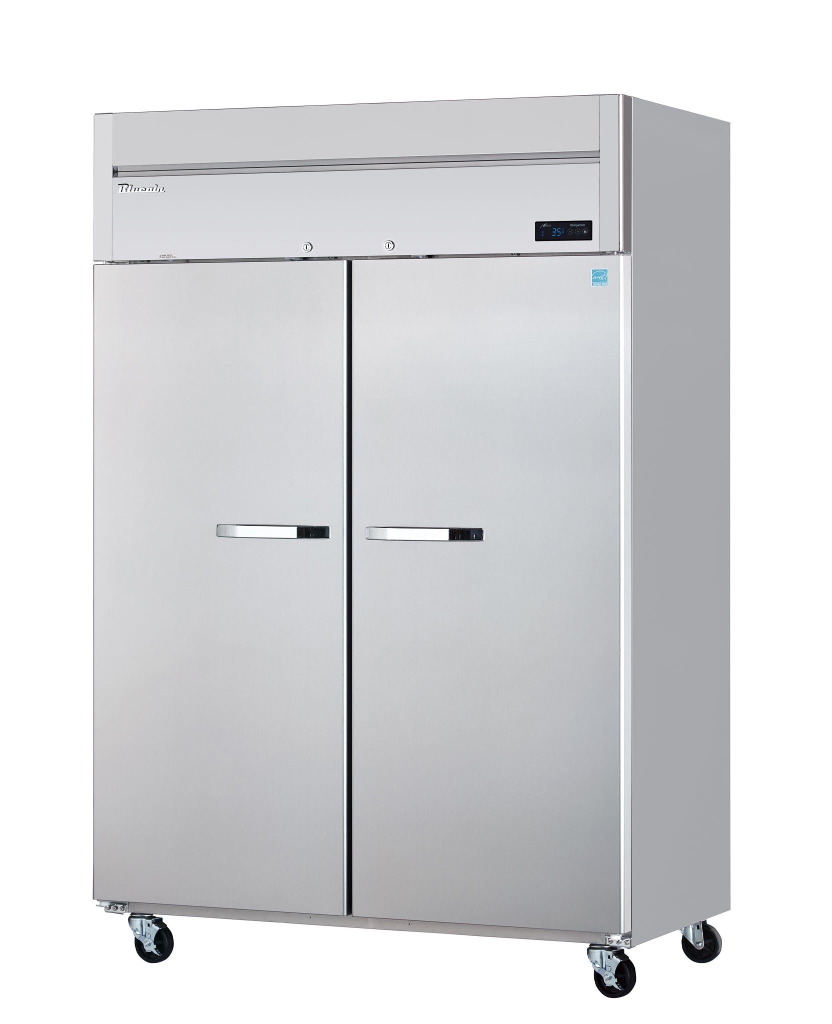 Blue Air - BSR49T-HC, 2 Solid Doors Stainless Refrigerator, Top-Mount Compressor, R-290 Refrigerant
