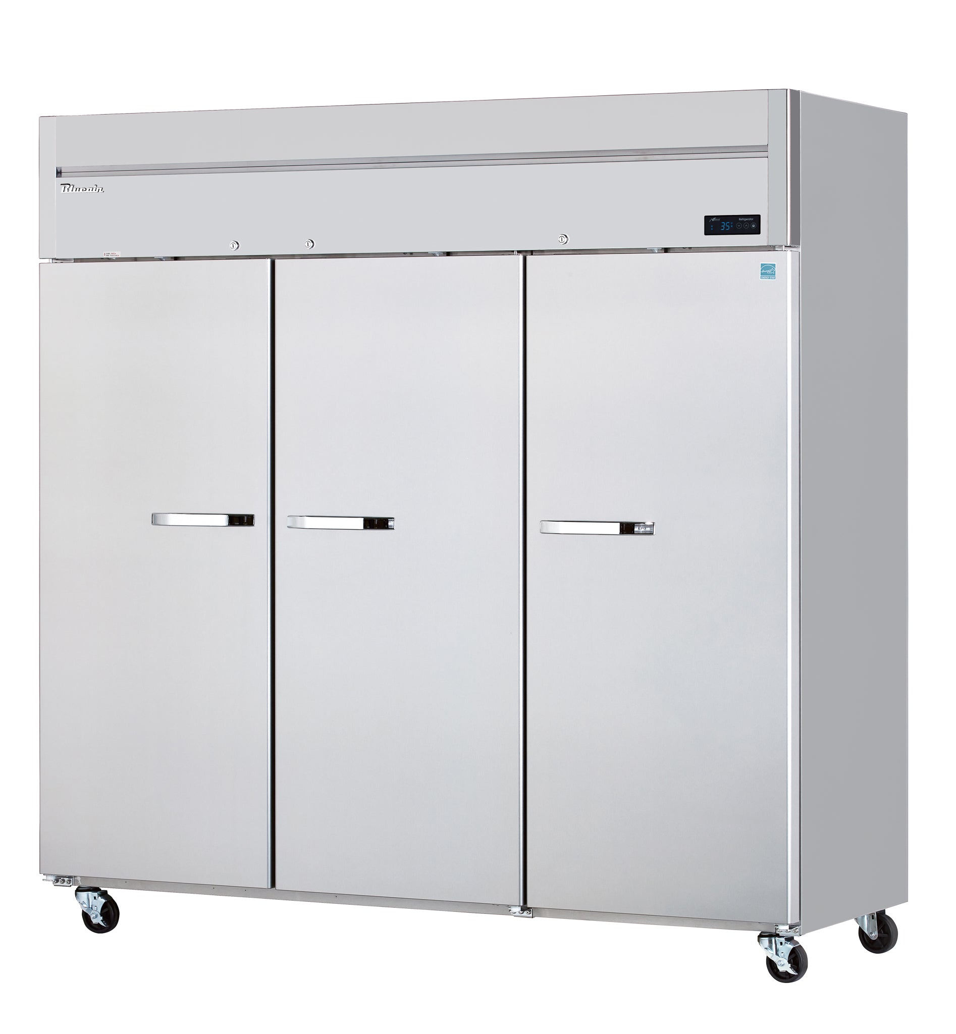 Blue Air - BSR72T-HC, 3 Solid Doors Stainless Refrigerator, Top-Mount Compressor, R-290 Refrigerant