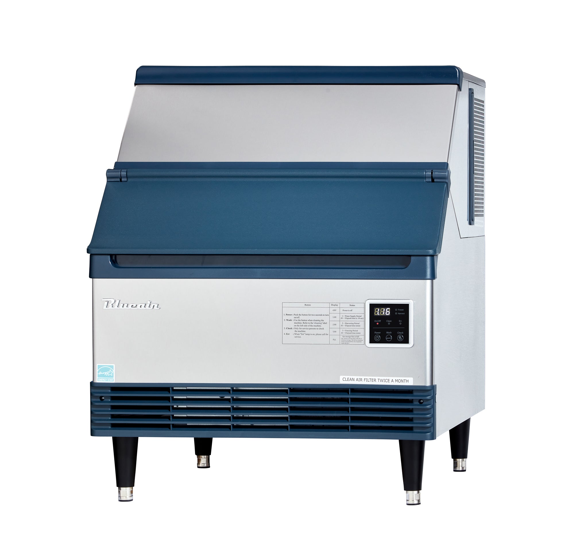 Blue Air - BLUI-250A, 251 Lbs Production, 96 lbs Storage, 30" W x 30" D x 38 1/2"H, 115v/60/1, Energy Star Rated