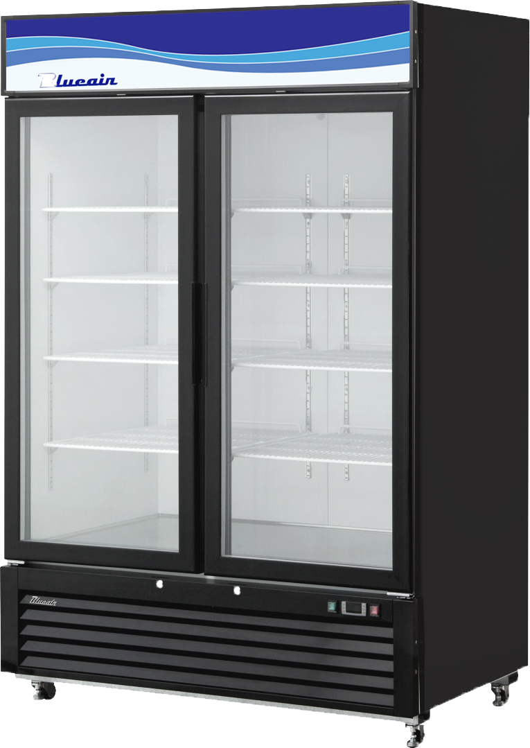 Blue Air - BKGM49B-HC, 49 CuFt. 2 Glass Doors Refrigerator (Swing), R-290 Refrigerant