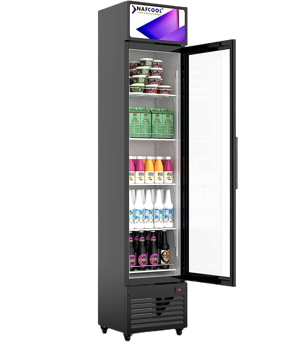 SDGR15‘’ SLIM GLASS DOOR DISPLAY 15" Merchandiser Refrigerator