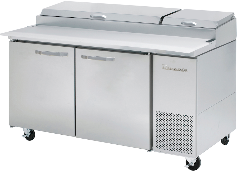 Blue Air - BAPP67-HC, 2 Doors All Stainless Pizza Prep.Table, 67" wide, 20.2 cu/ft. - (9) 1/3 Pans - By Others. R-290 Refrigerant