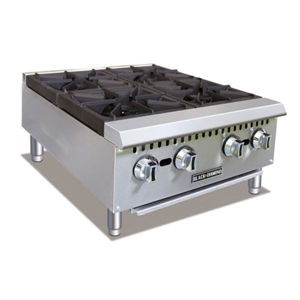 Black Diamond - BDCTH-24, Heavy Duty Gas Hotplate, 4 Burner, 100K Ng