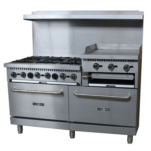 Black Diamond - GR-6024GB/NG, Gas Range, 60" With 24" Griddle/Broiler