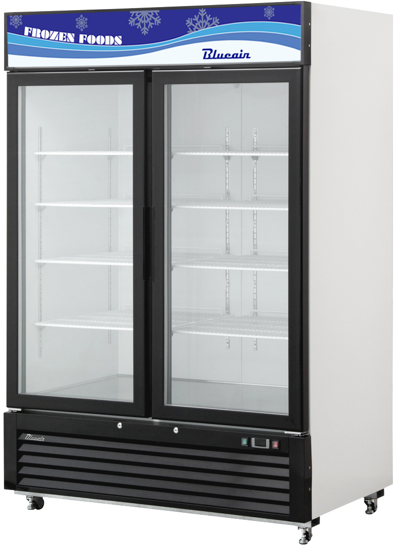 Blue Air - BKGF49-HC, 49 CuFt. 2 Glass Doors Freezer (Swing), R-290 Refrigerant